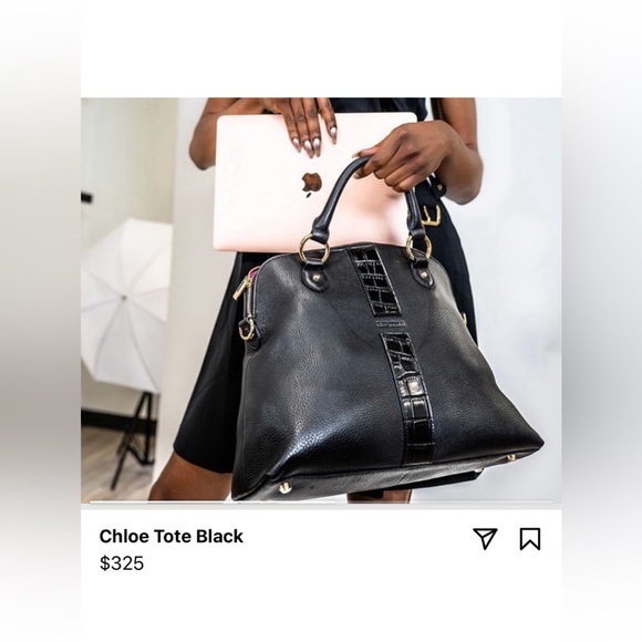 F&W Style | Chloe Tote Black Leather - Picture 9 of 9